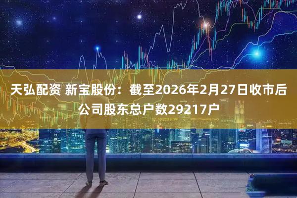 天弘配资 新宝股份：截至2026年2月27日收市后公司股东总户数29217户